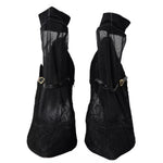 Dolce & Gabbana Black Tulle Stretch Boots Pumps Shoes LA10827-39