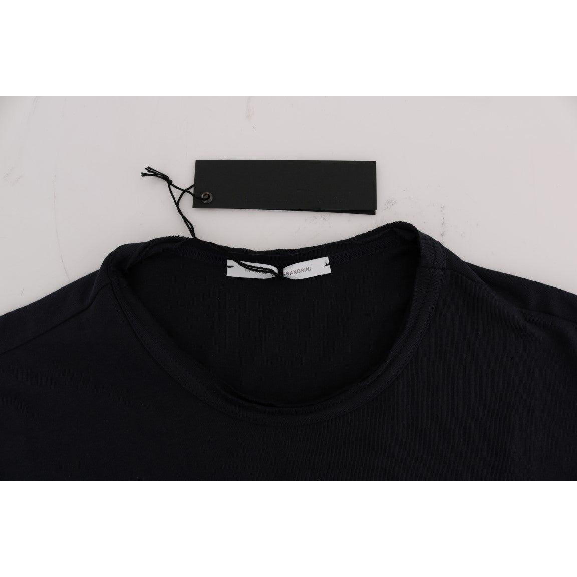 Daniele Alessandrini Blue Cotton Crewneck T-Shirt TSH1323-3