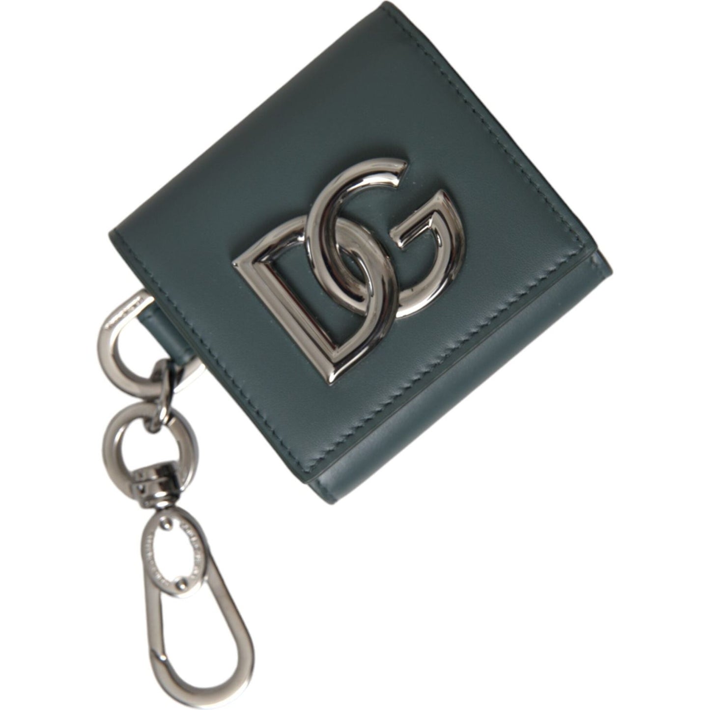 Dolce & Gabbana Green Leather DG Logo Keyring Coin Purse Keyring Wallet BAG1446