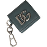 Dolce & Gabbana Green Leather DG Logo Keyring Coin Purse Keyring Wallet BAG1446