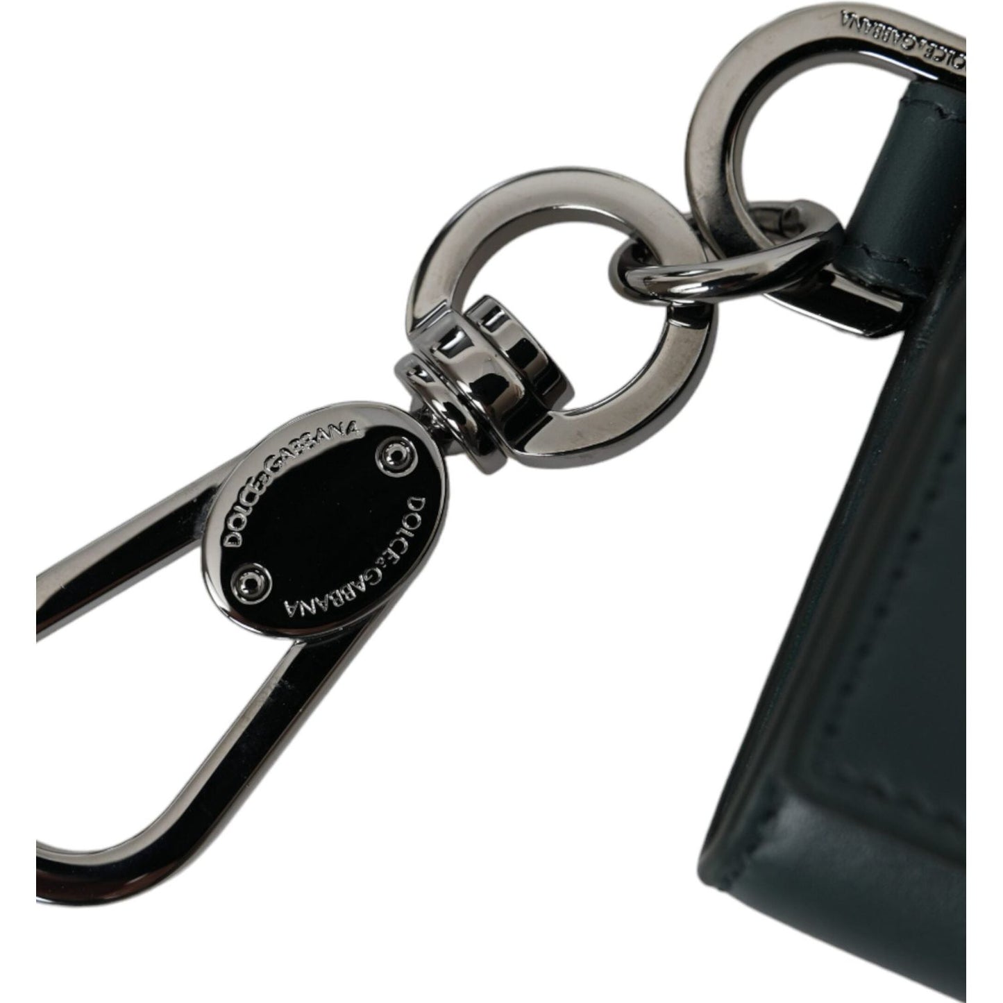 Dolce & Gabbana Green Leather DG Logo Keyring Coin Purse Keyring Wallet BAG1446