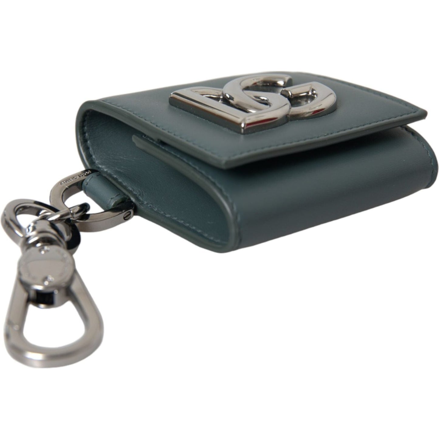 Dolce & Gabbana Green Leather DG Logo Keyring Coin Purse Keyring Wallet BAG1446