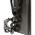Dolce & Gabbana Metallic Gray Calfskin Leather DG BOX Shoulder Bag BAG8282