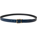 Dolce & Gabbana Blue Calf Leather Gold Metal Buckle Belt Men BEL9187-110