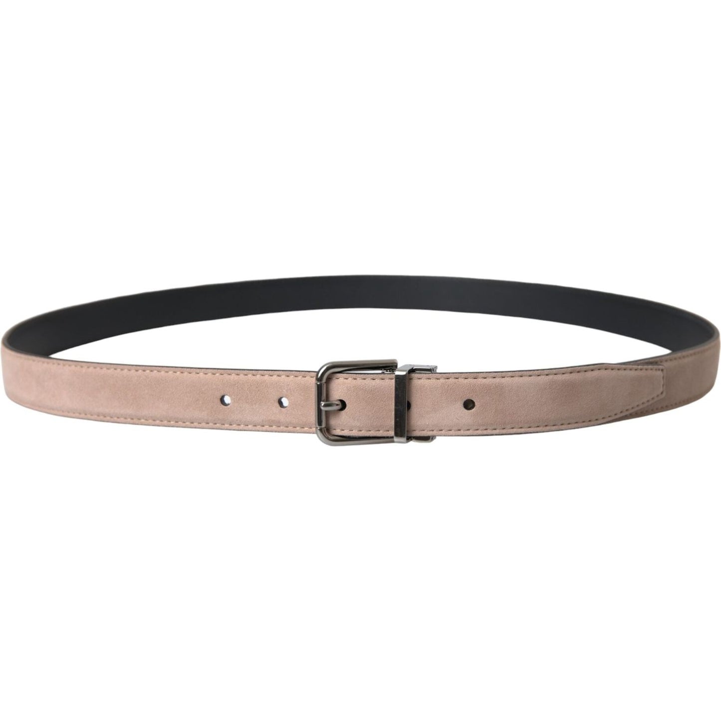 Dolce & Gabbana Beige Suede Leather Silver Buckle Belt Men BEL9223-105