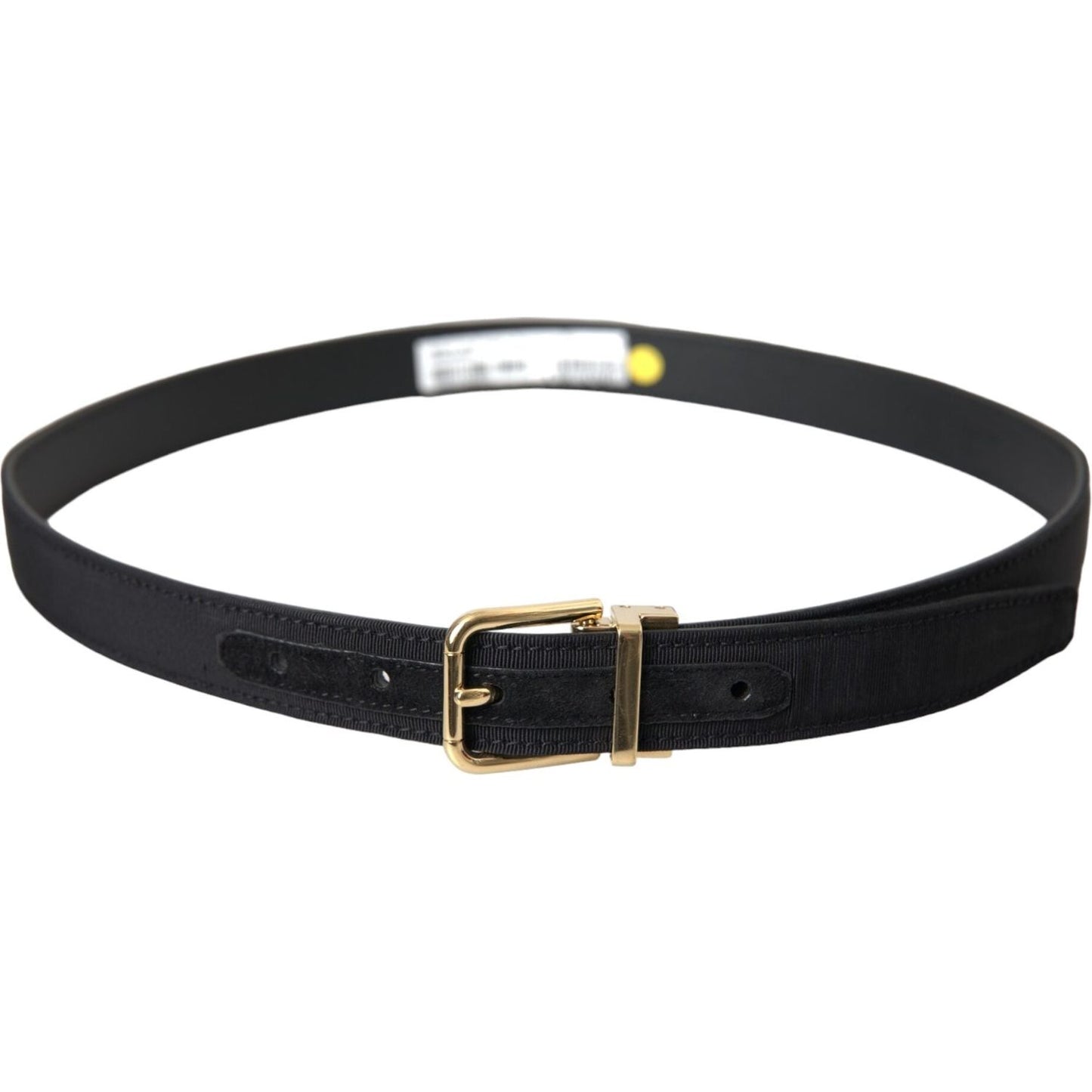 Dolce & Gabbana Black Gros Grain Gold Metal Buckle Belt Men BEL9224-80