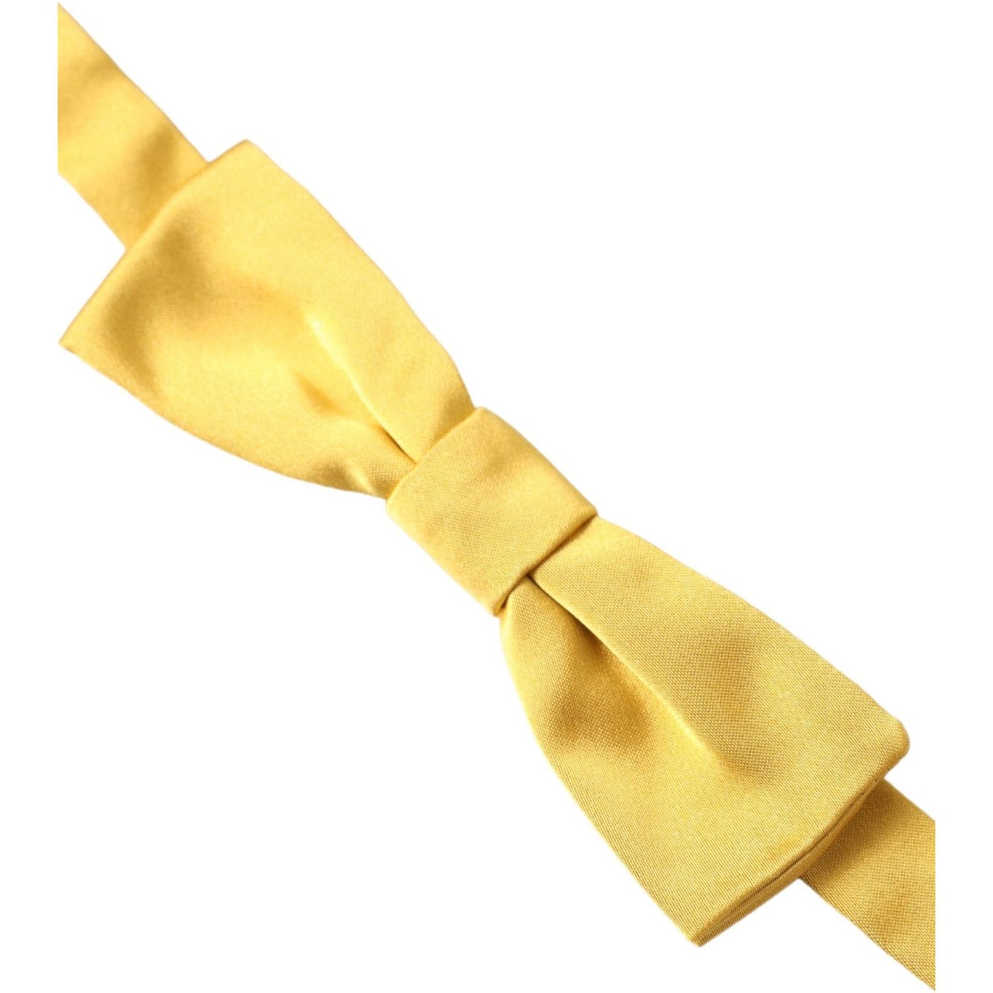 Dolce & Gabbana Yellow Silk Adjustable Neck Men Bow Tie FT3842