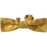 Dolce & Gabbana Yellow Silk Adjustable Neck Men Bow Tie FT3842