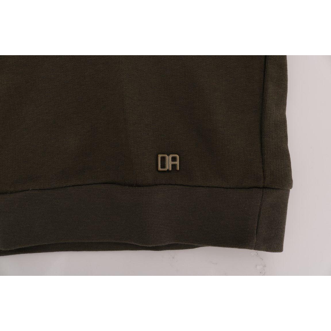 Daniele Alessandrini Green Pullover Hodded Cotton Sweater TSH1342-3