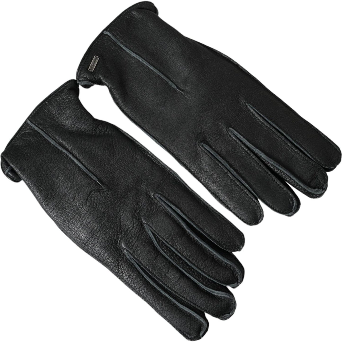 Dolce & Gabbana Black Deer Leather Wrist Length Gloves LB30148-9