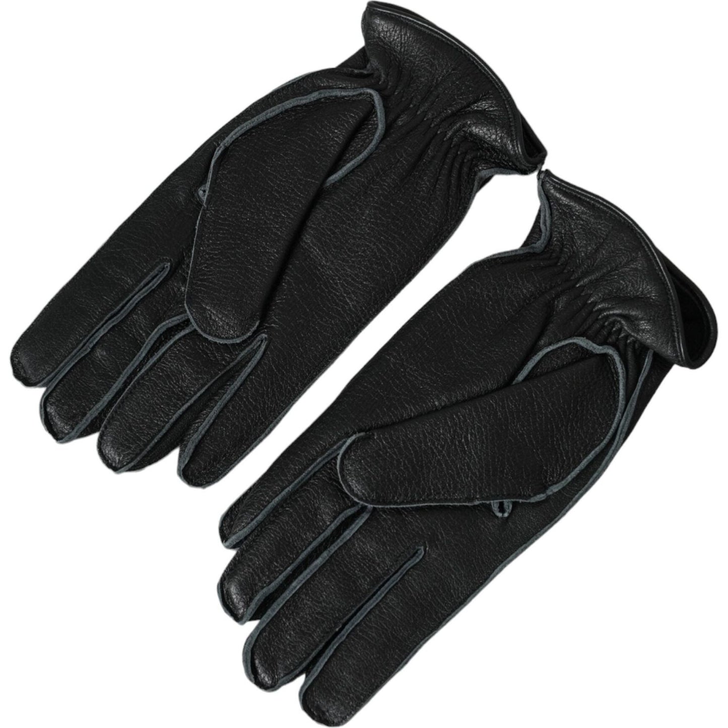 Dolce & Gabbana Black Deer Leather Wrist Length Gloves LB30148-9