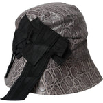 Dolce & Gabbana Black Gray Patterned Leather Bucket Hat HAT9554-56