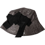 Dolce & Gabbana Black Gray Patterned Leather Bucket Hat HAT9554-56