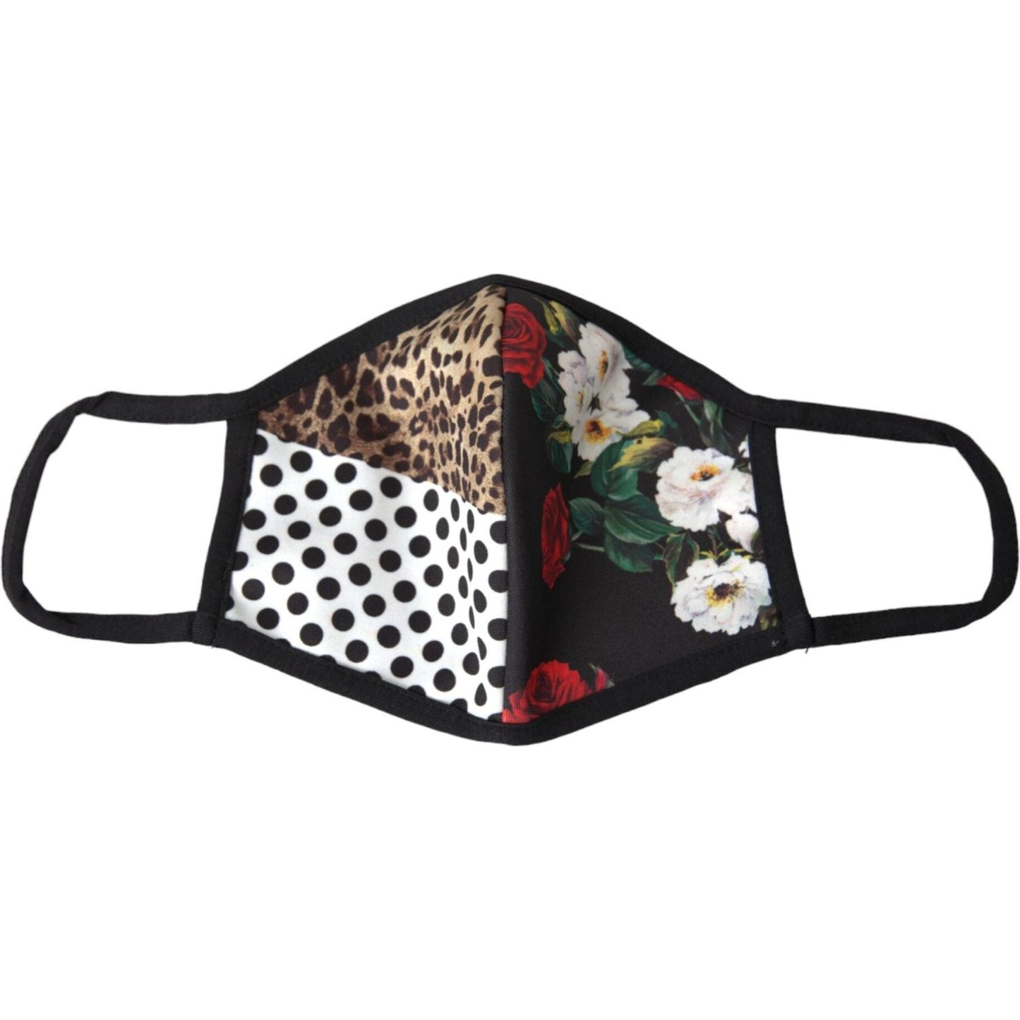 Dolce & Gabbana Multicolor Leopard Floral Elastic Ear Strap Face Mask SMY10188