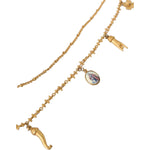 Dolce & Gabbana Gold Tone Chain Brass Charm Statement Sicily Necklace SMY10308