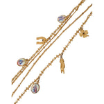 Dolce & Gabbana Gold Tone Chain Brass Charm Statement Sicily Necklace SMY10308