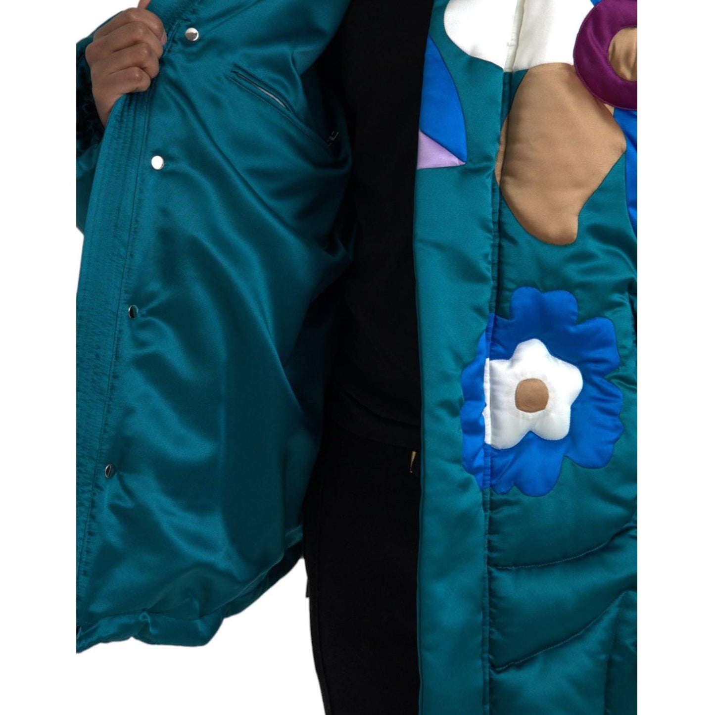 Dolce & Gabbana Multicolor Floral Windbreaker Puffer Jacket JKT3829-52