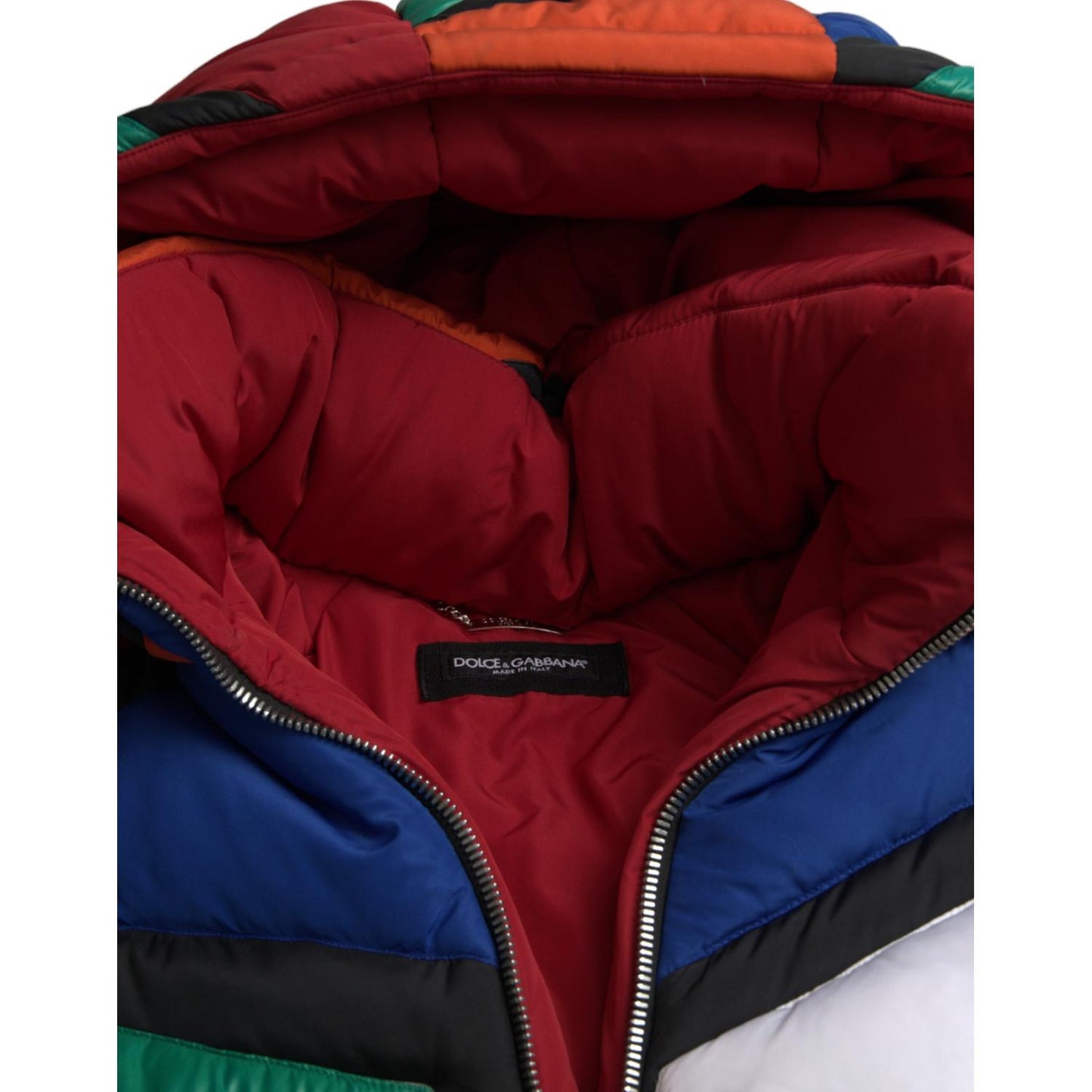 Dolce & Gabbana Multicolor Quilted Hooded Puffer Jacket JKT3832-52