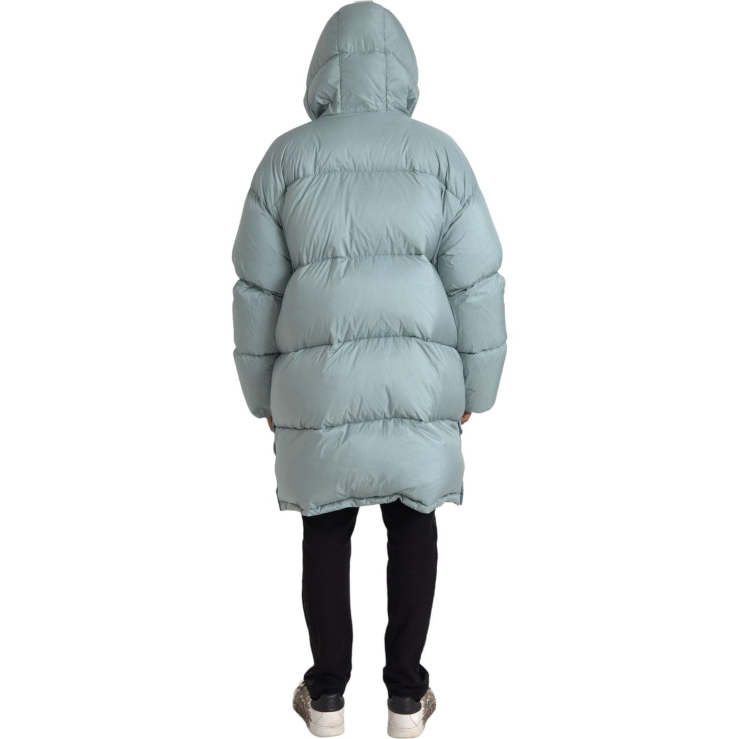 Dolce & Gabbana Light Blue Quilted Hooded Puffer Jacket Men JKT3835-50