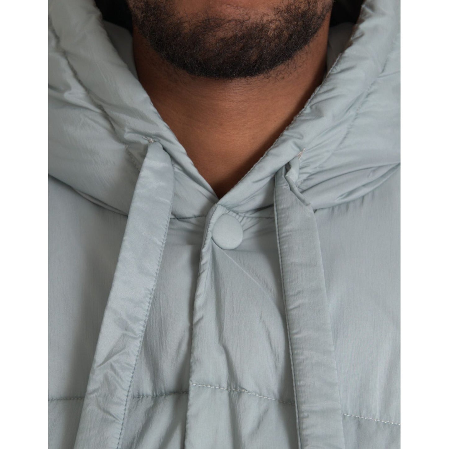 Dolce & Gabbana Light Blue Quilted Hooded Puffer Jacket Men JKT3835-50
