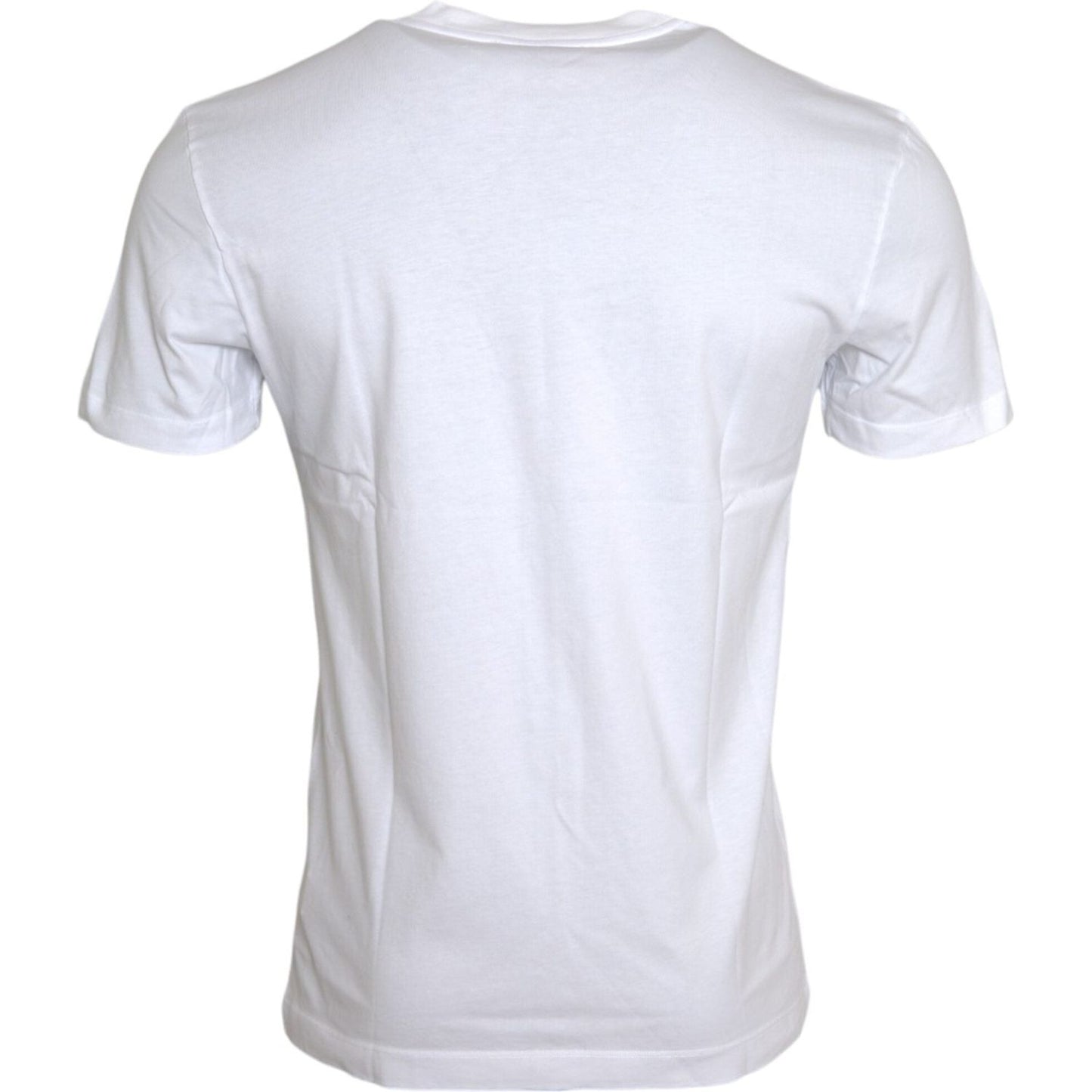 Dolce & Gabbana White Cotton DG Applique Men Casual T-shirt TSH86249-50