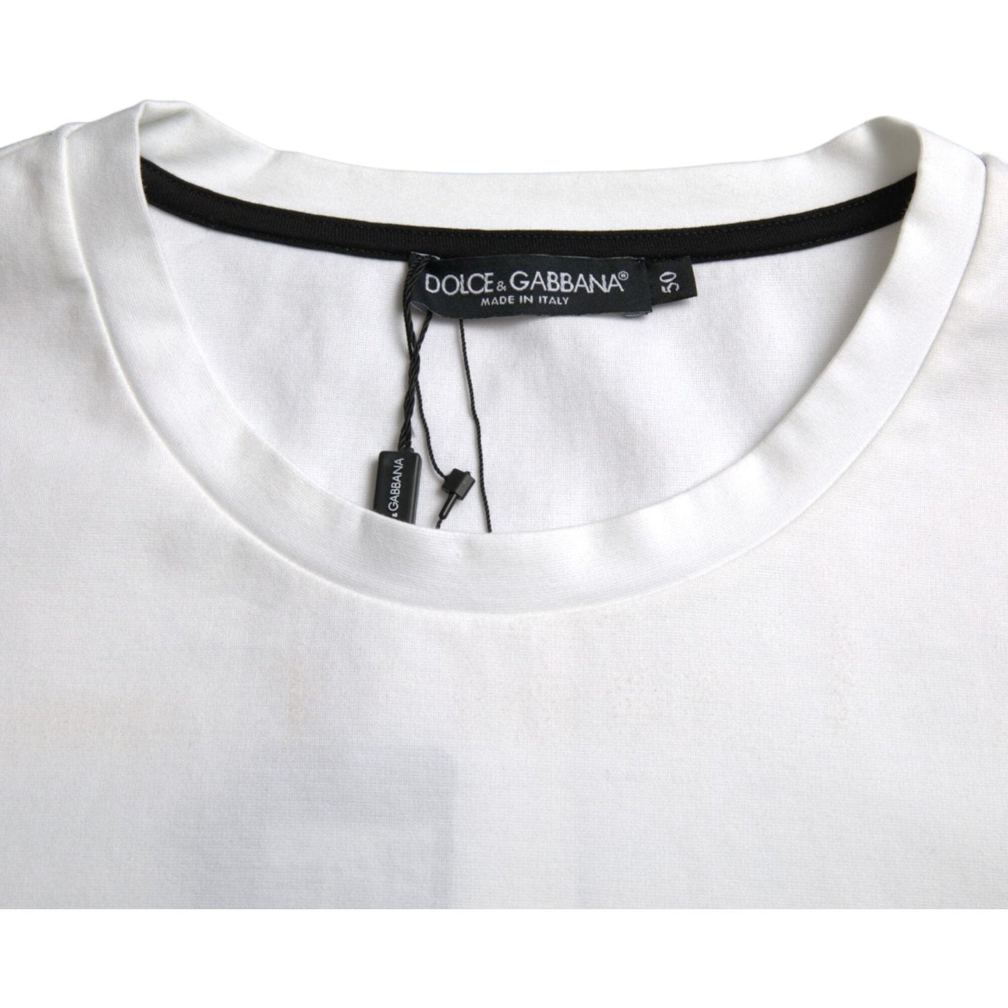 Dolce & Gabbana White Red Lips Print Cotton Men T-shirt TSH86289-50