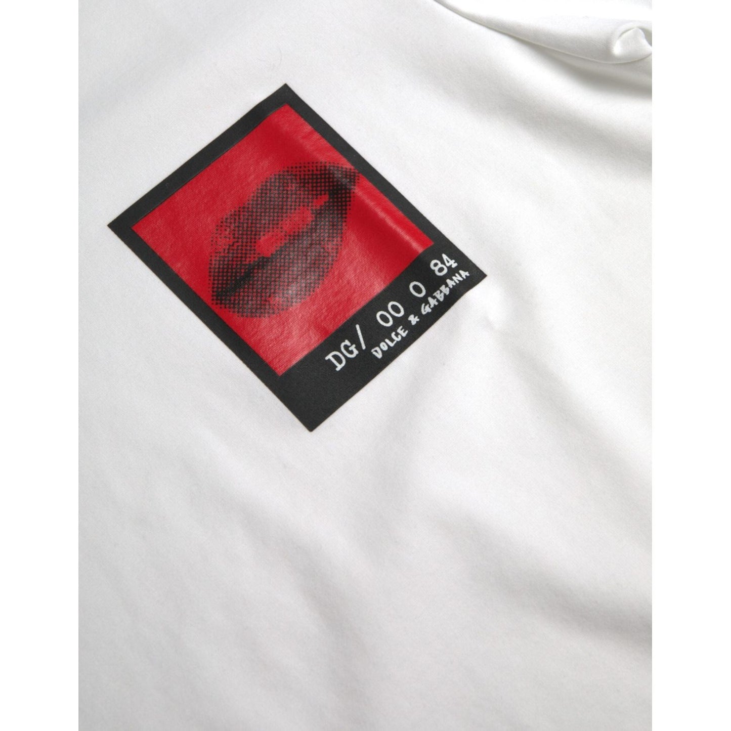 Dolce & Gabbana White Red Lips Print Cotton Men T-shirt TSH86289-50