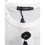 Dolce & Gabbana White Graphic Cotton Short Sleeves Men T-shirt TSH86294-44