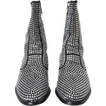 Dolce & Gabbana Black Rhinestone Crystal Chelsea Boots Shoes MV5722-45