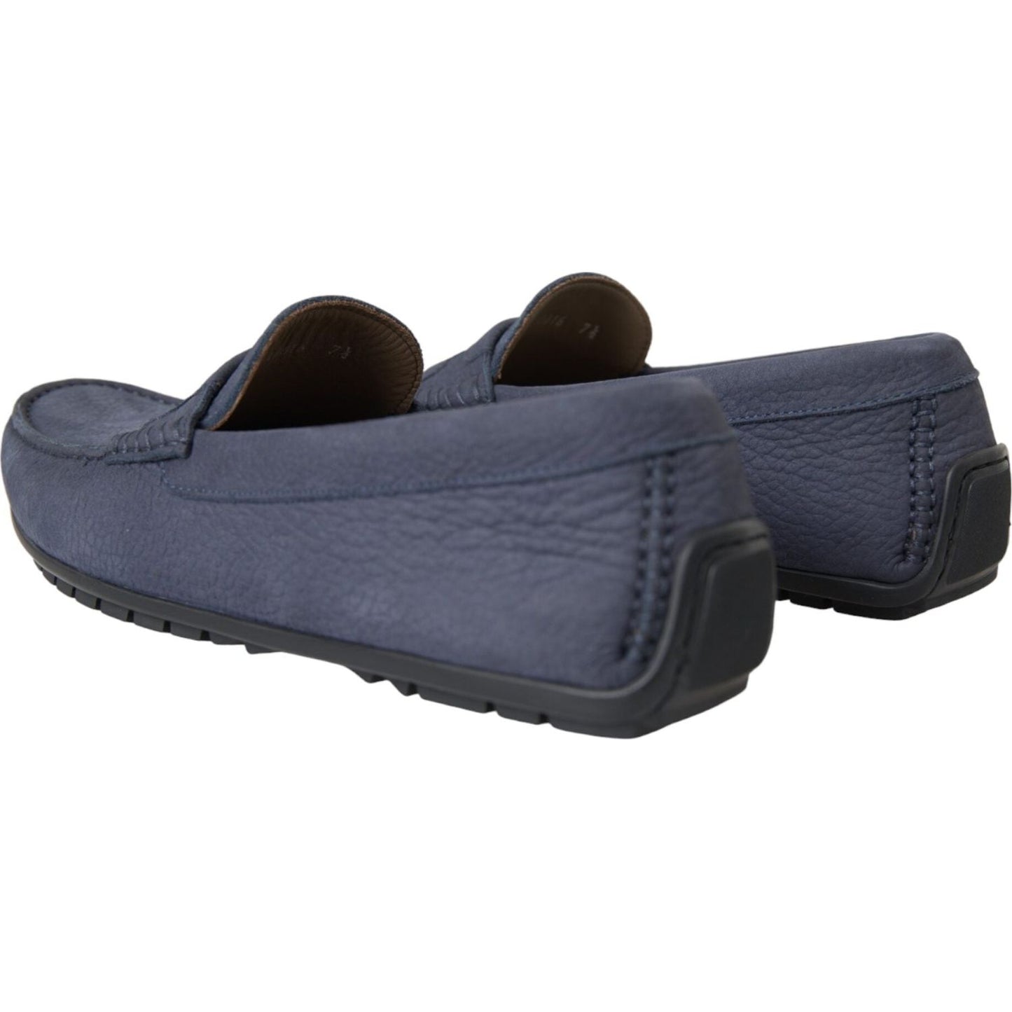 Dolce & Gabbana Blue Calf Leather Slip On Moccasin Shoes MV5690-41.5