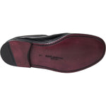 Dolce & Gabbana Black Logo Embroidered Leather Loafer Men Dress Shoes MV5649-39