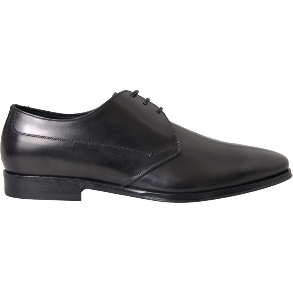 Dolce & Gabbana Black Leather Derby Formal Dress Men Shoes MV5699-39