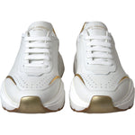 Dolce & Gabbana White Gold DAYMASTER Leather Sneakers Men Shoes MV5712-41.5