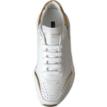 Dolce & Gabbana White Gold DAYMASTER Leather Sneakers Men Shoes MV5712-41.5