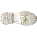 Dolce & Gabbana White Leather Rubber Logo Ankle Boots Shoes LA11042-36