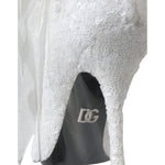 Dolce & Gabbana White Heels Stiletto Knee High Boots Shoes LA11144-36