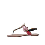 Dolce & Gabbana Multicolor Crystal Sandals Flip Flops Shoes LA11059-38