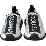 Dolce & Gabbana White Sorrento Crystals Sneakers Shoes LA11135-37