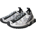 Dolce & Gabbana White Sorrento Crystals Sneakers Shoes LA11135-37