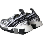 Dolce & Gabbana White Sorrento Crystals Sneakers Shoes LA11135-37