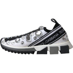 Dolce & Gabbana White Sorrento Crystals Sneakers Shoes LA11135-37
