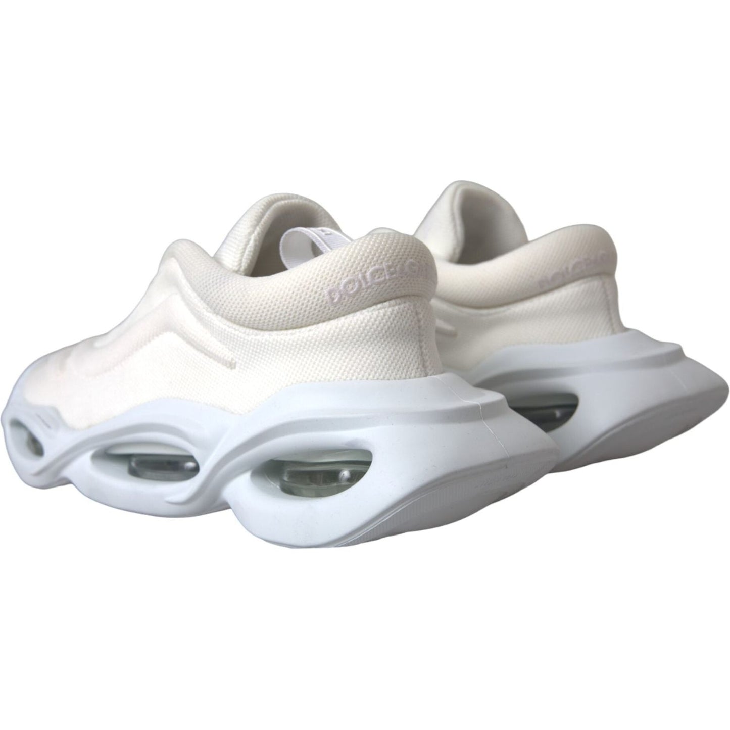Dolce & Gabbana White Padded Fabric Wave Low Top Sneakers Shoes LA11169-39