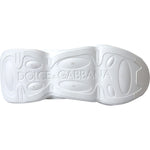 Dolce & Gabbana White Padded Fabric Wave Low Top Sneakers Shoes LA11169-39