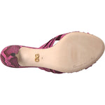 Dolce & Gabbana Pink Exotic Leather Kitten Heels Slides Shoes LA11029-36