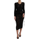 Dolce & Gabbana Black Sheer Bodycon Sheath Midi Dress DR281057-38