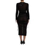 Dolce & Gabbana Black Sheer Bodycon Sheath Midi Dress DR281057-38
