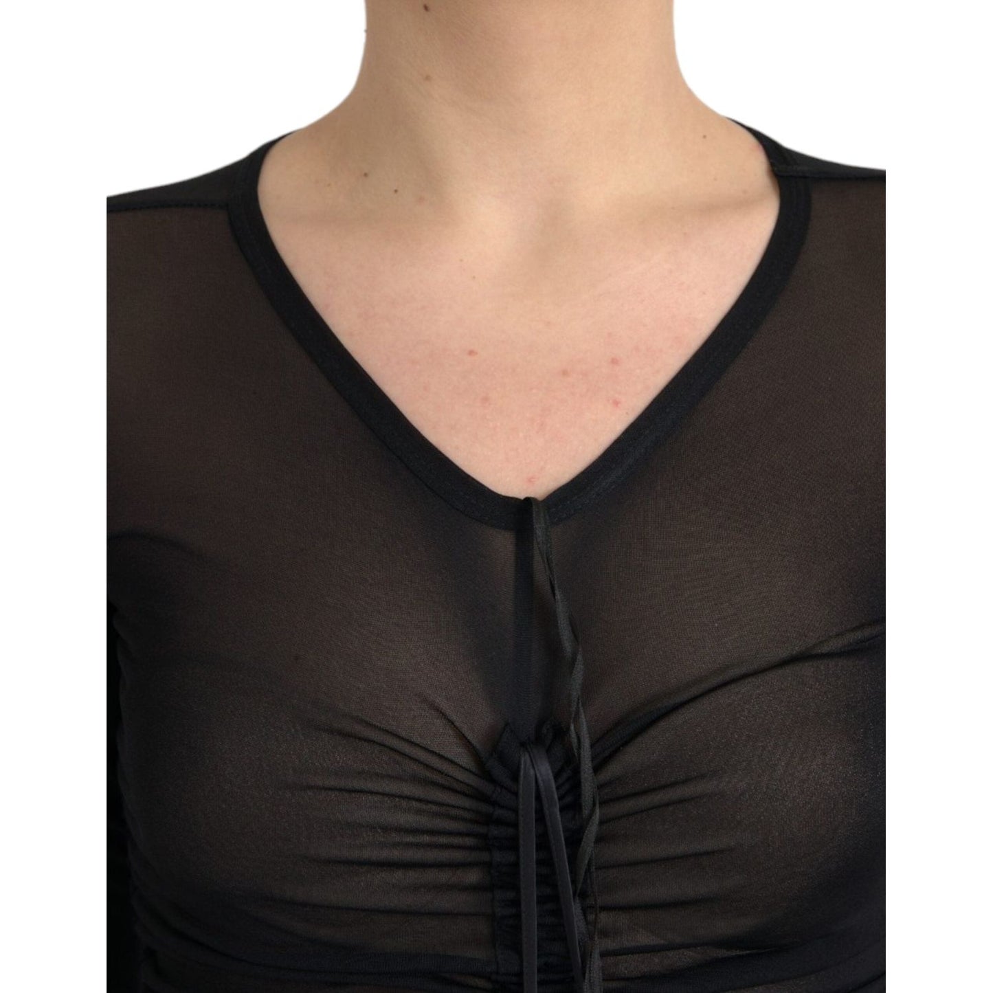 Dolce & Gabbana Black Sheer Bodycon Sheath Midi Dress DR281057-38