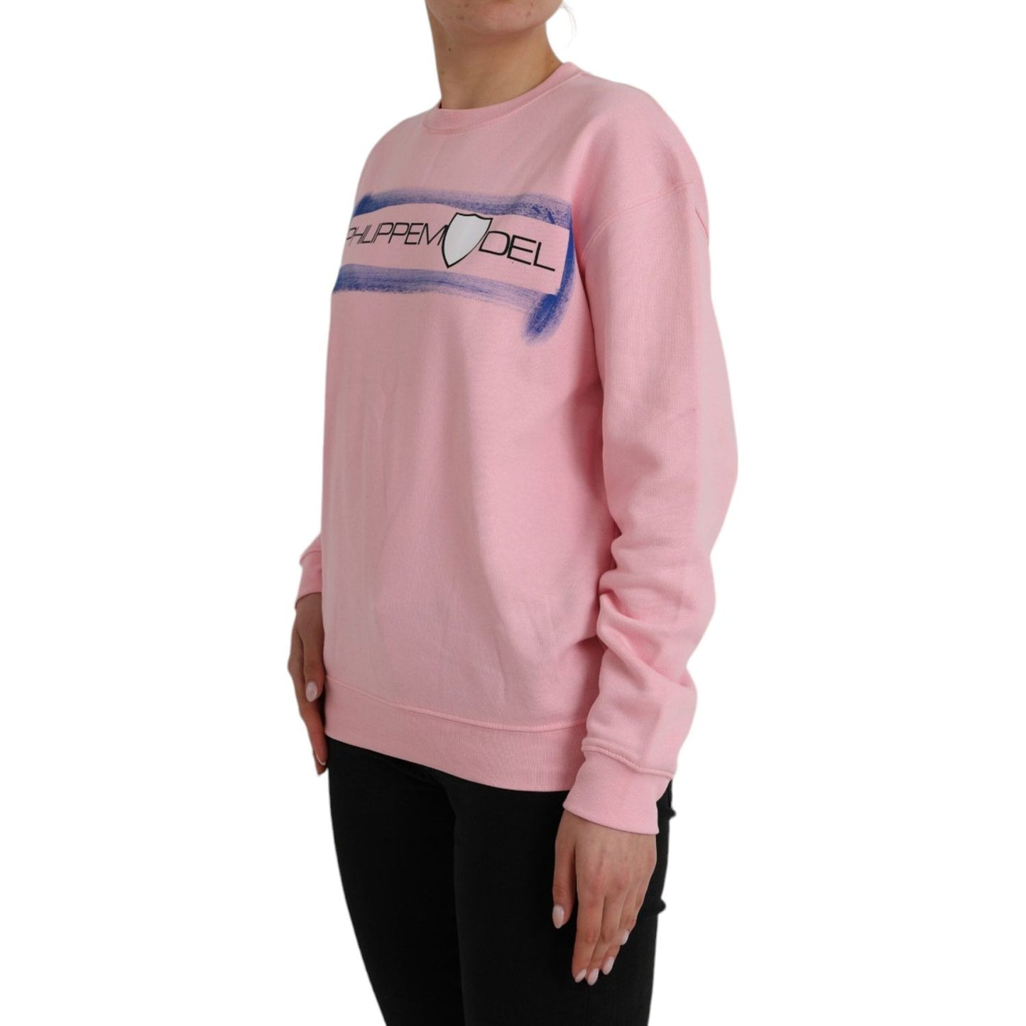 Philippe Model Pink Cotton Logo Print Long Sleeves Pullover Sweater TSH83273-XL