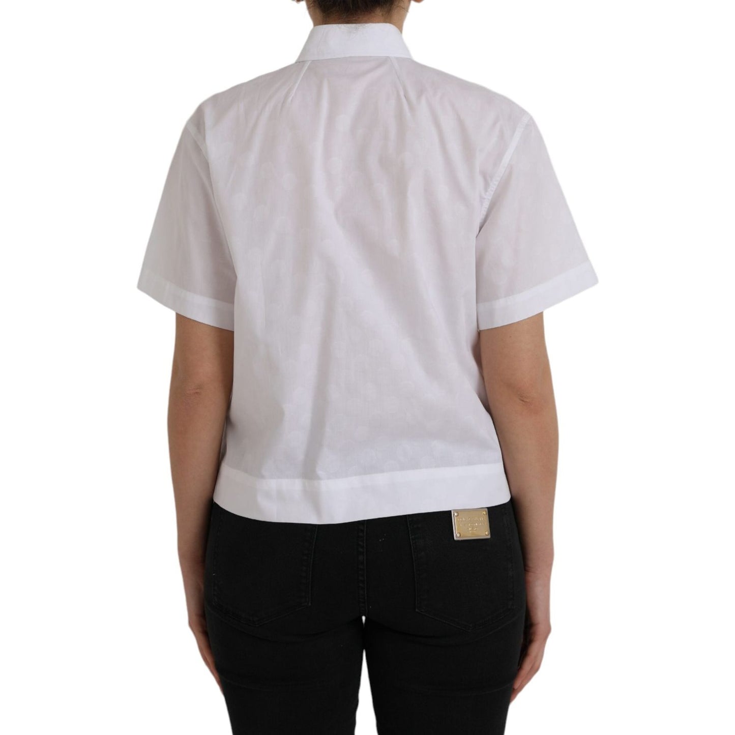 Dolce & Gabbana White Collared Short Sleeve Polo Shirt Top TSH852013-44