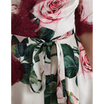 Dolce & Gabbana White Floral Lace Silk Short Sleeves Top TSH852024-42